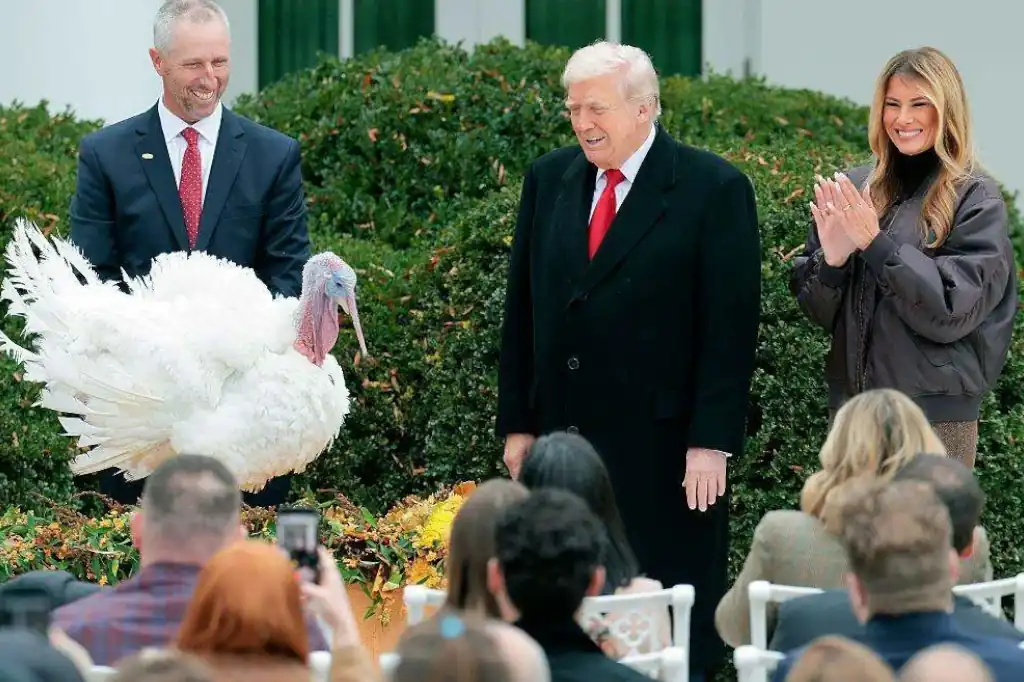 En un acto que ya se ha vuelto una tradición en la Casa Blanca, el presidente de Estados Unidos, Donald Trump, indultó este martes a dos pavos que se salvarán de convertirse en el plato principal de la cena de Acción de Gracias.