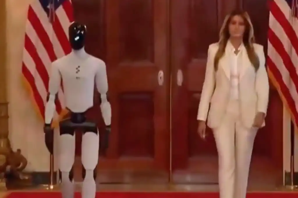 Melania Trump presenta iniciativa global junto a robot humanoide en la Casa Blanca