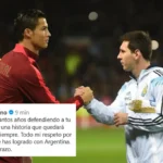 Cristiano Ronaldo despide a Messi tras su retiro de la selección argentina